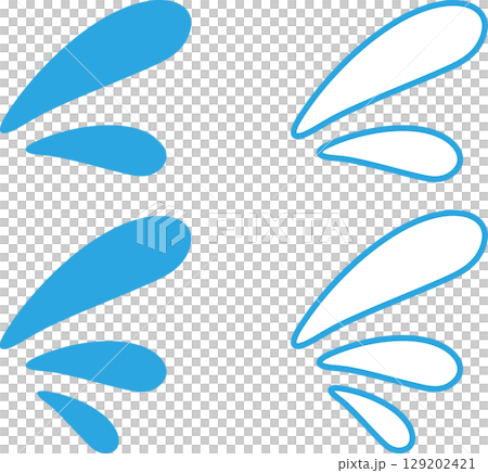 しずく　水滴　アイコンセット 129202421