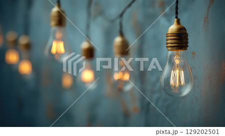 Soft-toned Glow Bulbs Elegant Generative AI Design 129202501