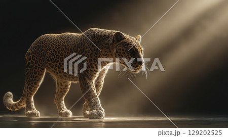 Leopard in Abstract Light by Generative AI 129202525