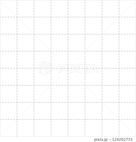 Squared dashed grid seamless pattern. Math paper notebook background. Dashed cross line texture. Squared notebook seamless pattern. Grid paper sheet. Vector illustration isolated on white background 129202733