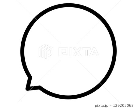 シンプルな太い線の吹き出しのイラスト素材 129203068