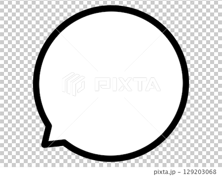 シンプルな太い線の吹き出しのイラスト素材 129203068