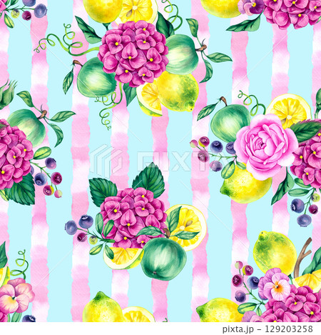 Hand drawn watercolor illustration Whispers of the Garden 129203258