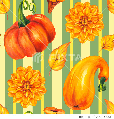 Autumn Watercolor Set Hand Drawn Watercolor Autumn Watercolor Set Hand Drawn Watercolor 129203288