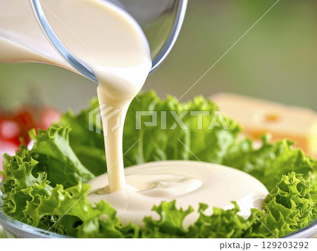 マヨネーズ　サラダ　AI生成画像　 129203292
