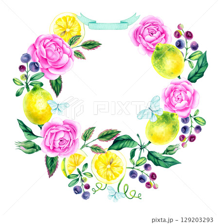 Hand drawn watercolor illustration Whispers of the Garden 129203293