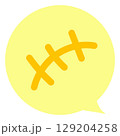 感情表現ふきだし　笑い　主線なし　カラー　ベクターイラスト 129204258