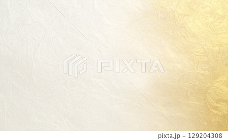 和紙風の金×白×ベージュグラデーション背景｜高級感と伝統美の和モダンテクスチャー 129204308