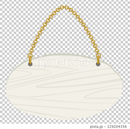 Simple wooden hanging sign vector material | Store and guide illustration | Birch style 129204356