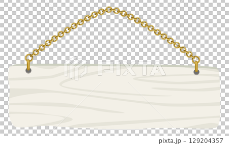 Simple wooden hanging sign vector material | Store and guide illustration | Birch style 129204357