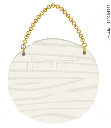 シンプルな木製の吊り下げ看板ベクター素材｜店舗・案内用イラスト｜白樺風 129204358