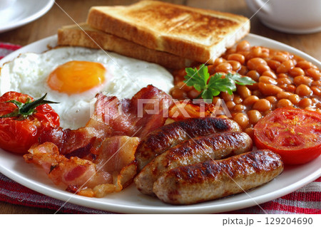 ボリューム満点のイングリッシュブレックファスト 129204690