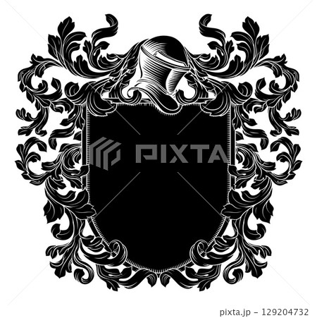 Coat of Arms Crest Knight Family Shield Heraldry 129204732