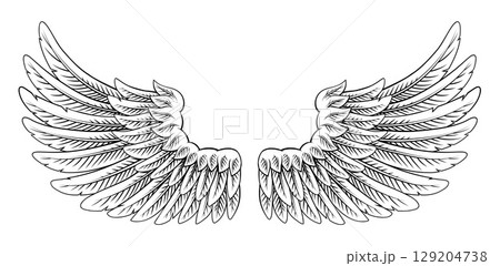 Angel Eagle Pegasus Feather Wings Illustration 129204738