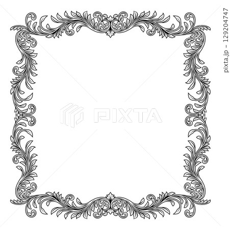 Filigree Heraldic Crest Motif Floral Pattern Frame Filigree Heraldic Crest Motif Floral Pattern Frame 129204747