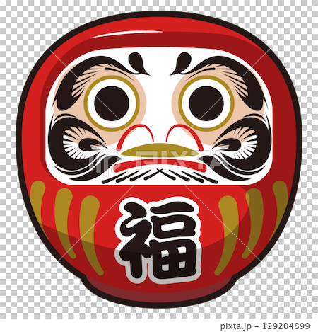 日本傳統達摩娃娃的插圖，被稱為幸運符 129204899