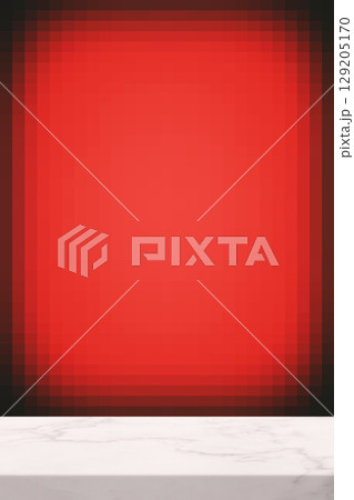 Marble Table and Abstract Blurred Red Pixel Gradient Wall Background Marble Table and Abstract Blurred Red Pixel Gradient Wall Background 129205170