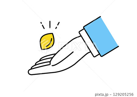 種を蒔くビジネスマンの手のイラスト 129205256