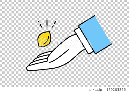 商人手播種的插圖 129205256