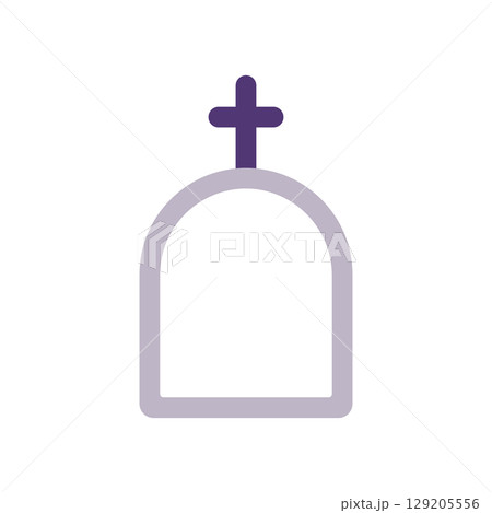 十字架の墓のアイコンイラスト 十字架の墓のアイコンイラスト 129205556