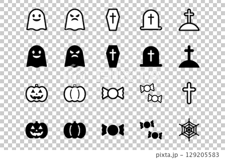 Halloween icon illustration set Halloween icon illustration set 129205583