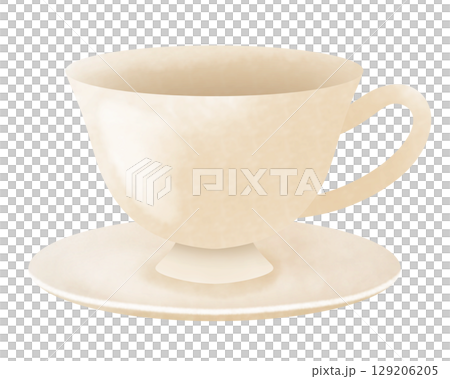 Teacup and saucer illustration Teacup and saucer illustration 129206205