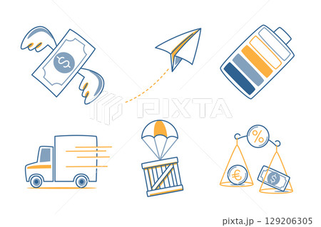 Business and Achievement Icon Set Business and Achievement Icon Set 129206305