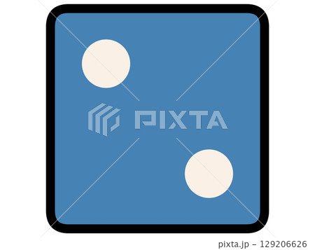 シンプル＆シックな青いサイコロのイラスト素材 129206626