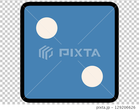 シンプル＆シックな青いサイコロのイラスト素材 129206626