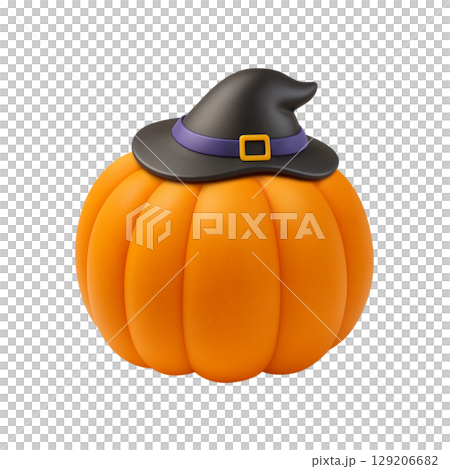 Halloween pumpkin illustration realistic 129206682