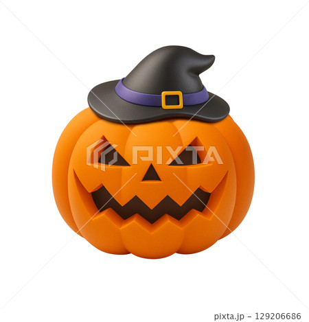 ハロウィン カボチャ イラスト リアル 129206686