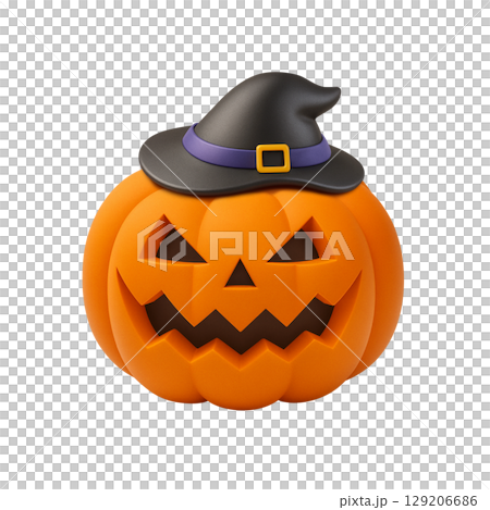 Halloween pumpkin illustration realistic 129206686