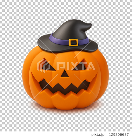 Halloween pumpkin illustration realistic 129206687