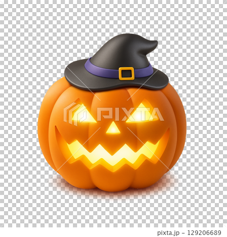 Halloween pumpkin illustration realistic 129206689