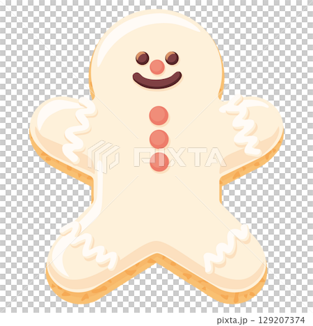ジンジャーブレッドマンのアイシングクッキーのベクターイラスト ジンジャーブレッドマンのアイシングクッキーのベクターイラスト 129207374