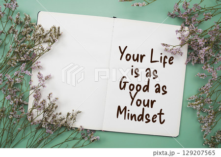 Inspirational quotes of "Your Life is as Good as Your Mindset Inspirational and motivational quote 129207565