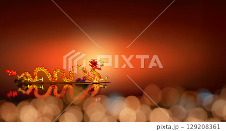 Dragon Lantern in Chinese new year day festival. Dragon Lantern in Chinese new year day festival. 129208361