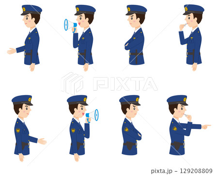 警察官上半身横向きその2 129208809