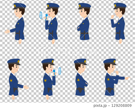 警察官上半身横向きその2 129208809
