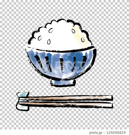 手繪水彩風格的白飯插圖 手繪水彩風格的白飯插圖 129208824