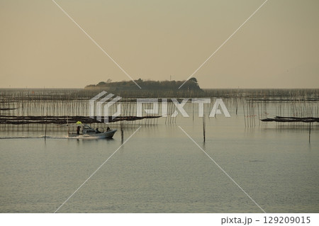 大牟田市　有明海　海苔畑、 129209015
