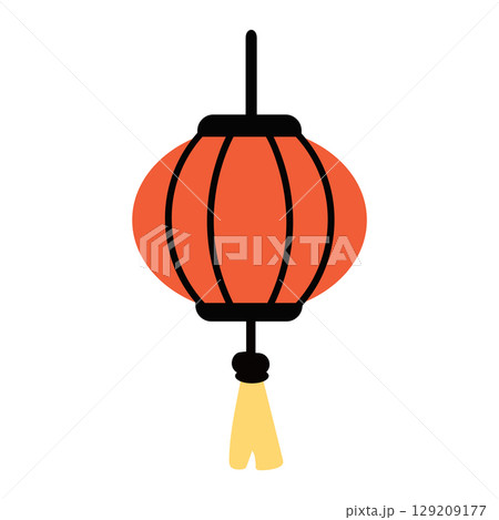 Illustration of a Decorative Red Lantern Illustration of a Decorative Red Lantern 129209177