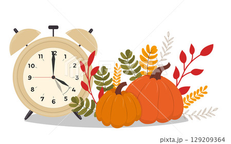 Change your clocks. alarm with pumpkins. Change your clocks. alarm with pumpkins. 129209364