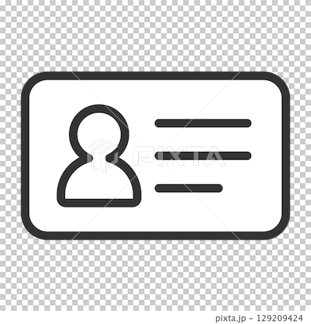 プロフィールやアカウント情報を表すIDカード型アイコン 129209424
