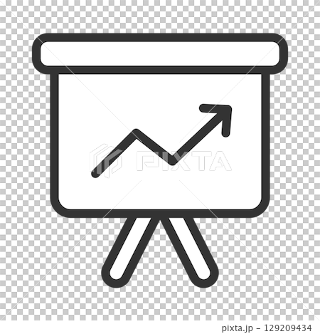 Presentation board icon with a growth graph Presentation board icon with a growth graph 129209434