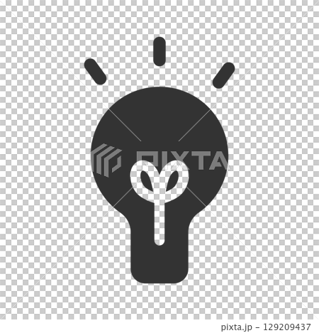 黑色燈泡圖示展示環保理念 129209437