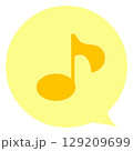感情表現ふきだし　音符　ショック　主線なし　カラー　ベクターイラスト 129209699