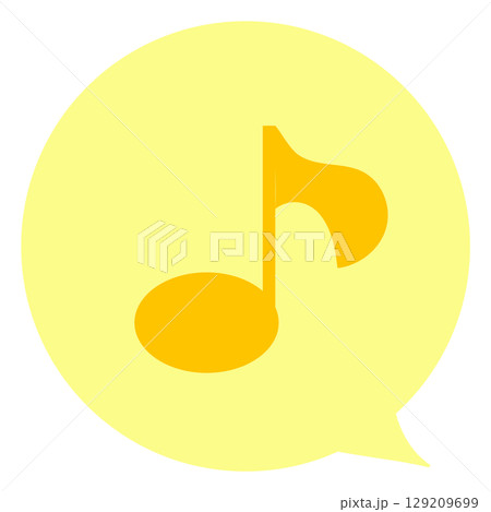 感情表現ふきだし　音符　ショック　主線なし　カラー　ベクターイラスト 129209699