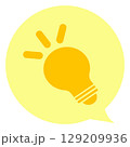 感情表現ふきだし　ひらめき　ショック　主線なし　カラー　ベクターイラスト 129209936