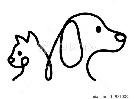 cat dog pet shop logo design continuous drawing minimalism cat dog pet shop logo design continuous drawing minimalism 129210005